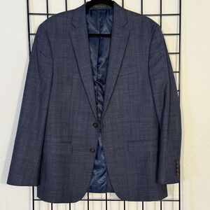 Chaps Blazer Mens 40R Blue Check Plaid Sport Coat Jacket Business‎ Casual Preppy